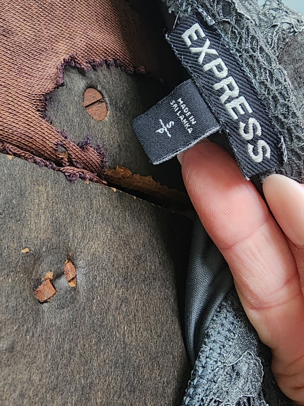 Express Gray Lace Off-Shoulder Ruffle Bodysuit - Picture 5 of 8